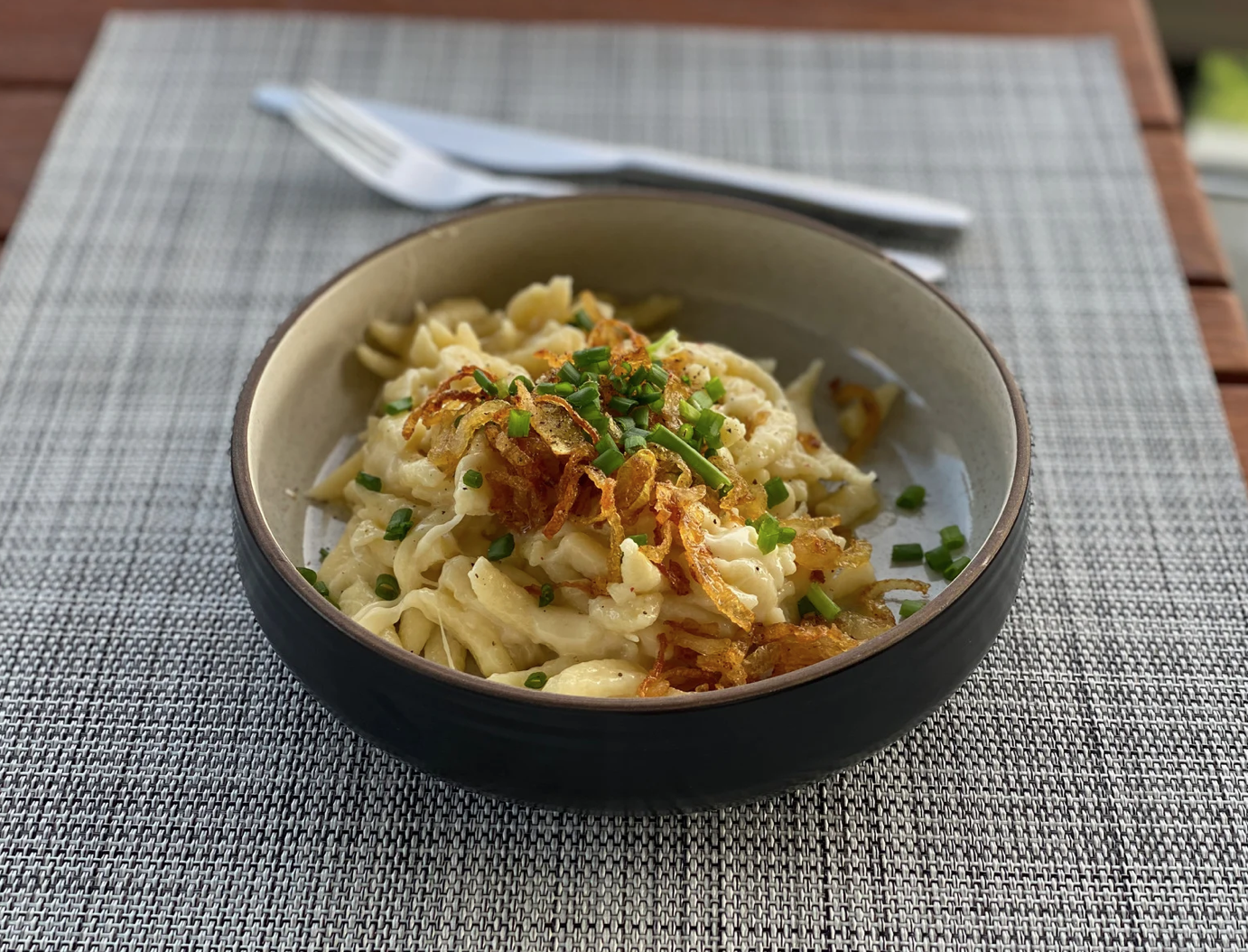 Käsespätzle mit Röstzwiebeln